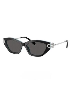 New TIFFANY & CO TF4231U 8055S4 Black Cat-Eye Sunglasses with Silver Accents